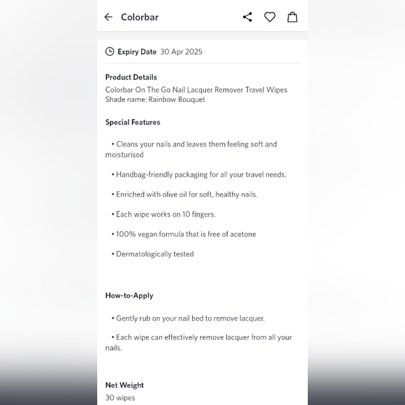 Combo of Colorbar Nail paint removal travel wipes and blush - Picture 4 of 6